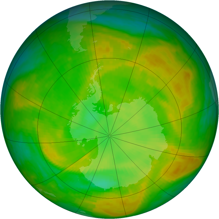 Antarctic ozone map for 14 December 1979